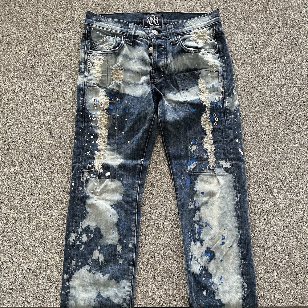 Rock Republic Jeans Men's‎ 30x33 Vaughn Splatter Acid Wash Distress Skinny Slim